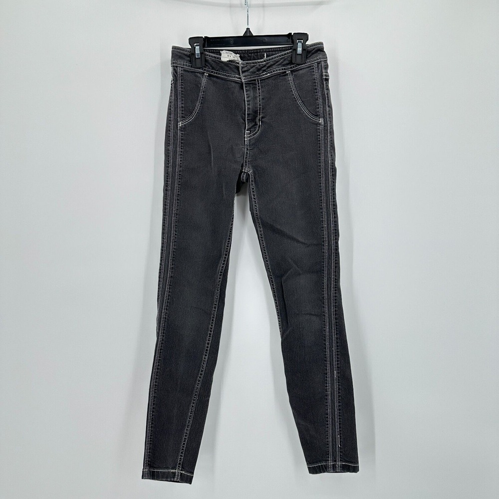 Free People Jeans Womens Size‎ 25 Black Skinny Boho Grunge Indie Festival Punk